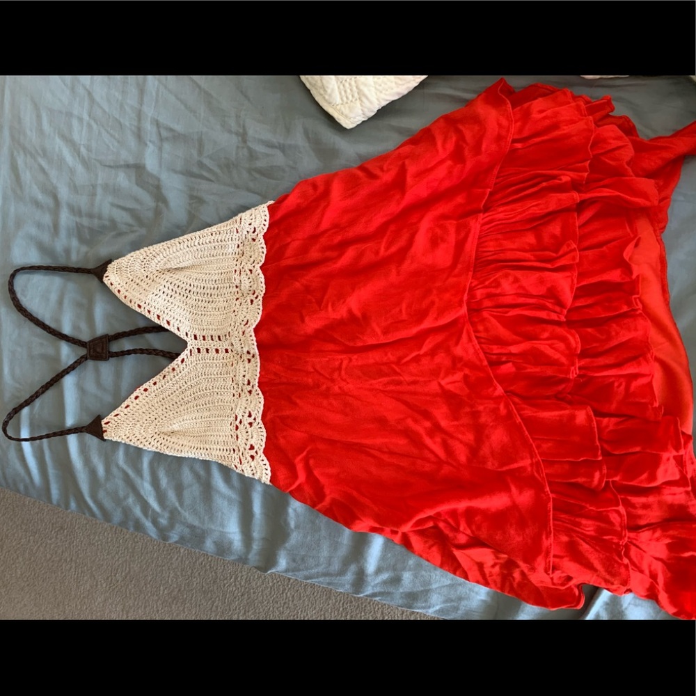 Cute orange/cream dress